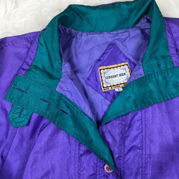 Vintage 80s Windbreaker Jacket Purple Size Large - Picture 2 of 6
